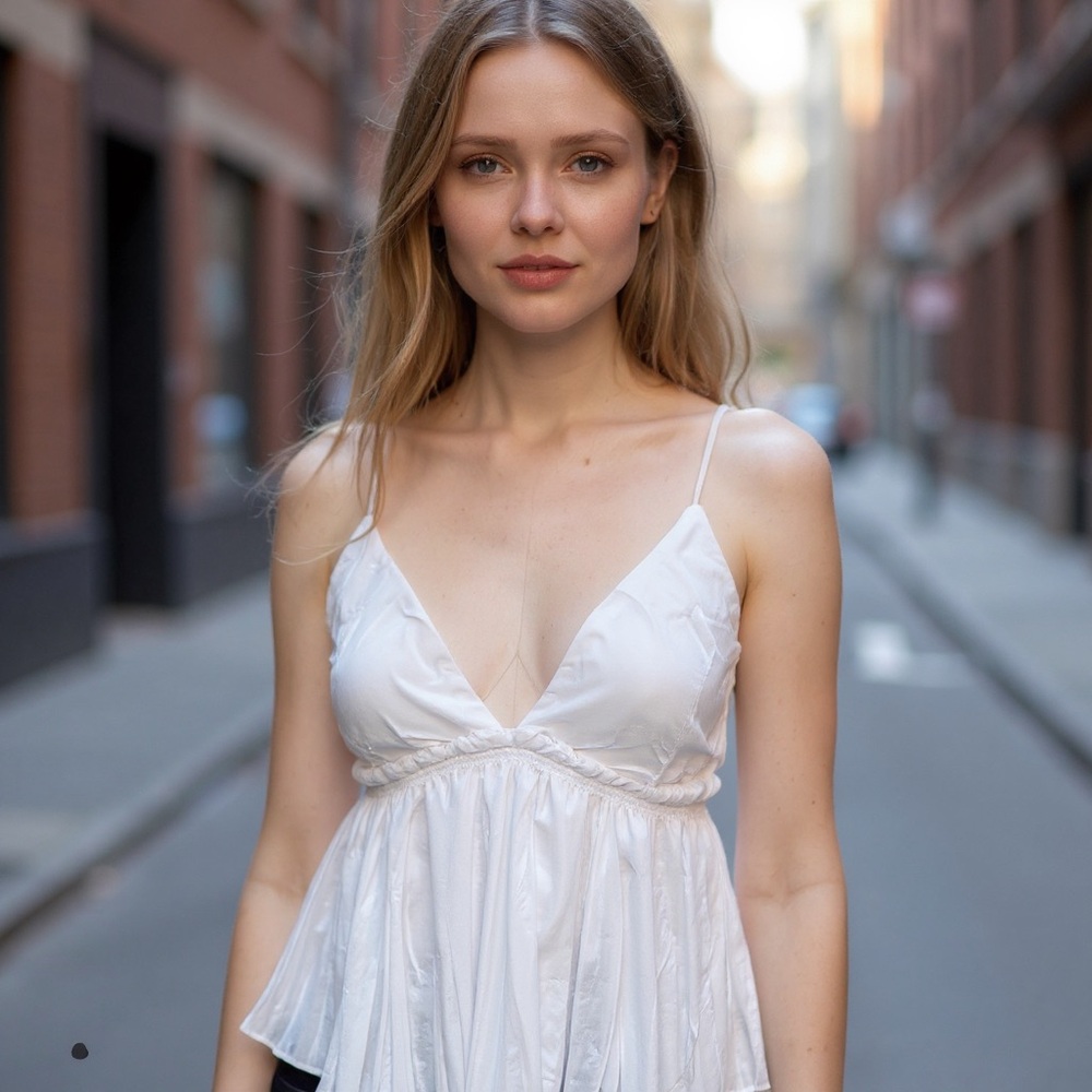 🎉HP! ❤️ NWT! Free People XL Ruffle Babydoll Top